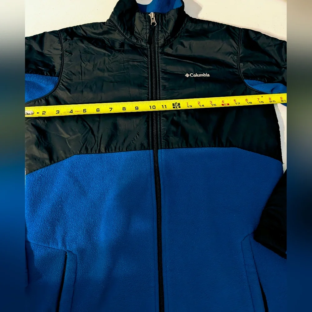 Columbia Boys Black Blue Performance Fleece Jacket Full Zip XL 18-20 Colorblock